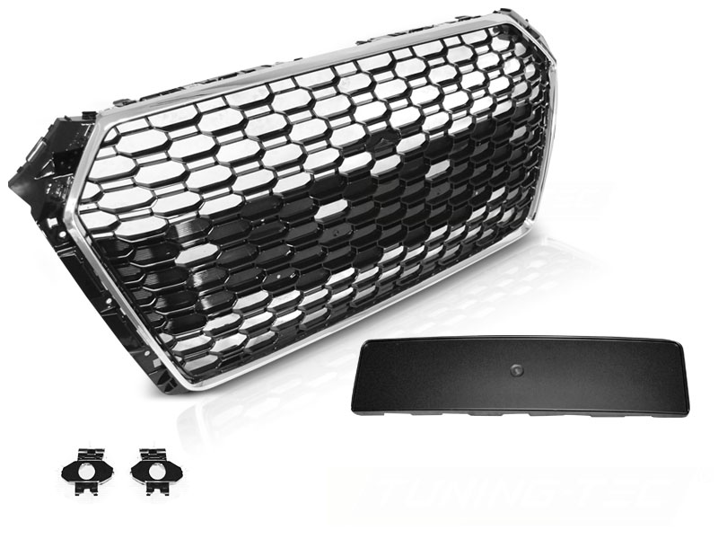 Predná maska RS4 Style Audi A4 B9 PDC Black Chrome
