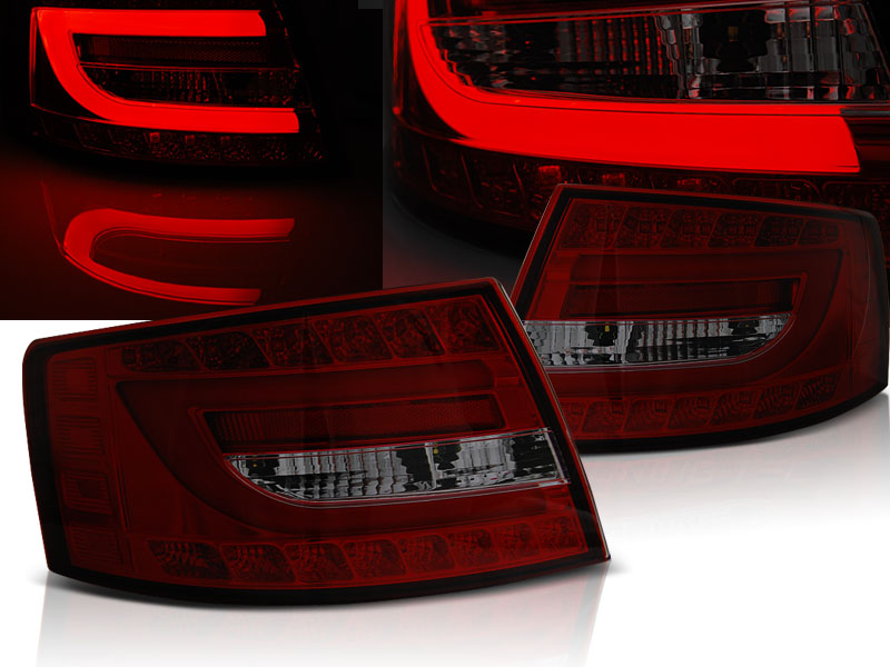 Zadné svetlá Audi A6 C6 04-08 6-PIN LED Red Smoke