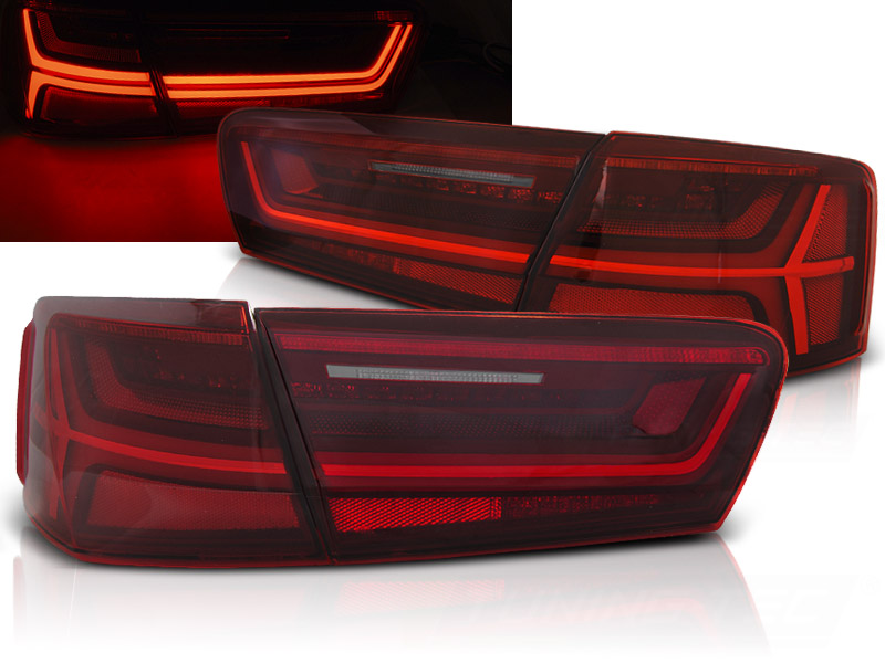 Zadné svetlá Audi A6 C7 11-14 Sedan LED BAR Dynamic Red White