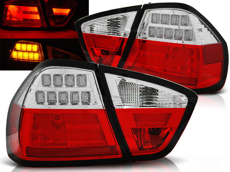 Zadné svetlá BMW E90 Sedan 05-08 LED BAR Red White