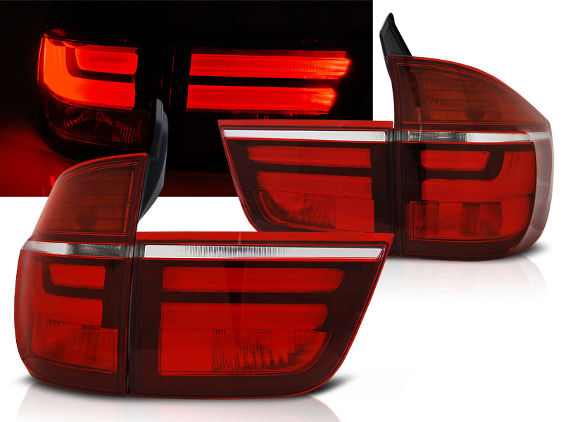 Zadné svetlá BMW E70 X5 07-10 LED BAR Red White