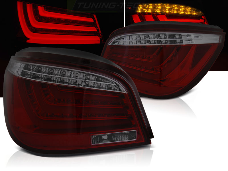 Zadné svetlá BMW E60 07-09 LCI LED BAR Red Smoke