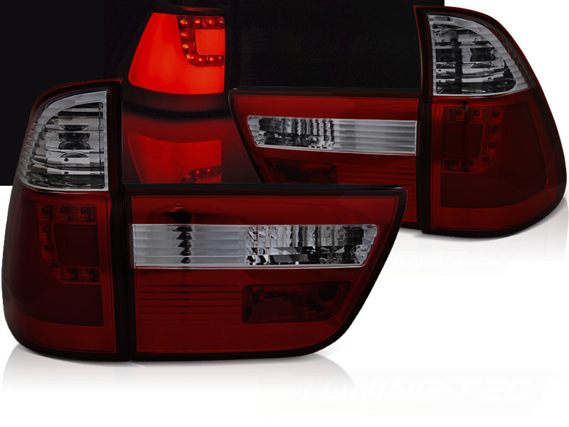 Zadné svetlá BMW E53 X5 99-03 LED BAR Red Smoke