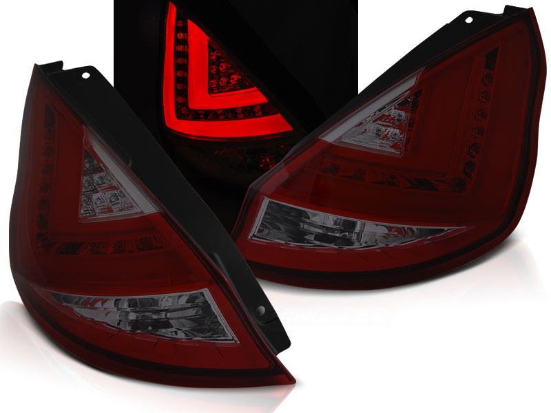 Zadné svetlá Ford Fiesta MK7 08-12 HB Red LED BAR Smoke