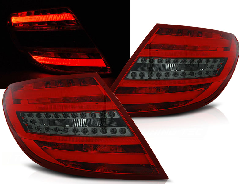 Zadné svetlá Mercedes C W204 Sedan 07-10 LED BAR Red Smoke