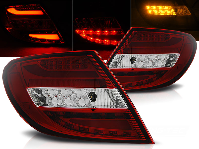 Zadné svetlá Mercedes W204 Sedan 07-10 LED BAR Red White - 68