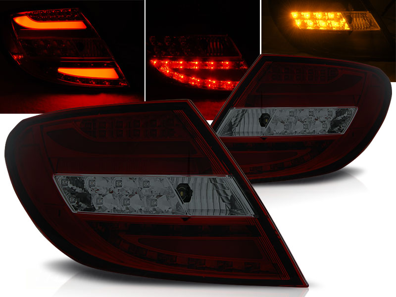 Zadné svetlá Mercedes W204 Sedan 07-10 LED BAR Red Smoke - 69