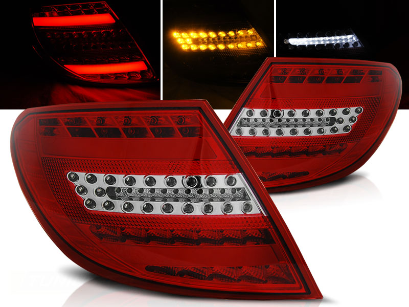 Zadné svetlá Mercedes W204 Sedan 07-10 LED BAR Red White - 71