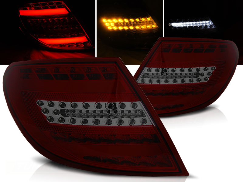Zadné svetlá Mercedes W204 Sedan 07-10 LED BAR Red Smoke - 72