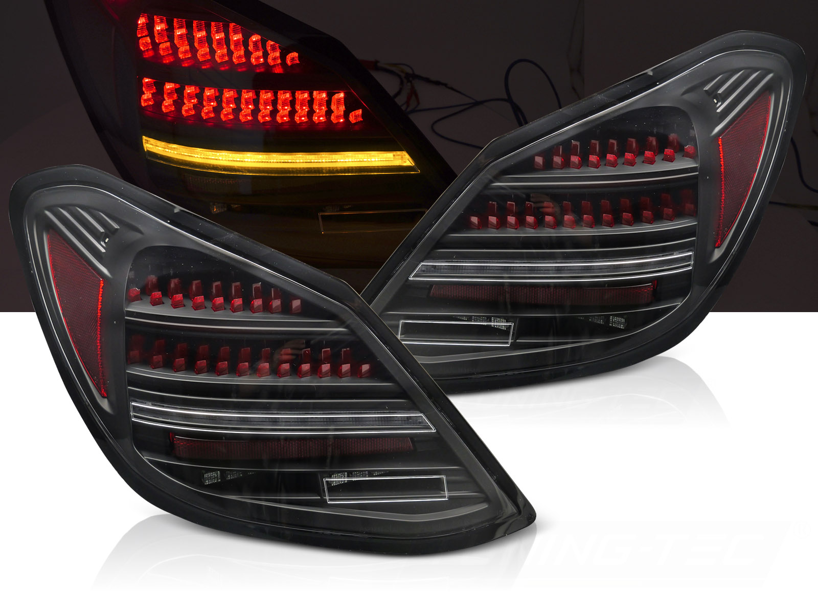 Zadné svetlá Mercedes C W205 14-21 Red LED Black