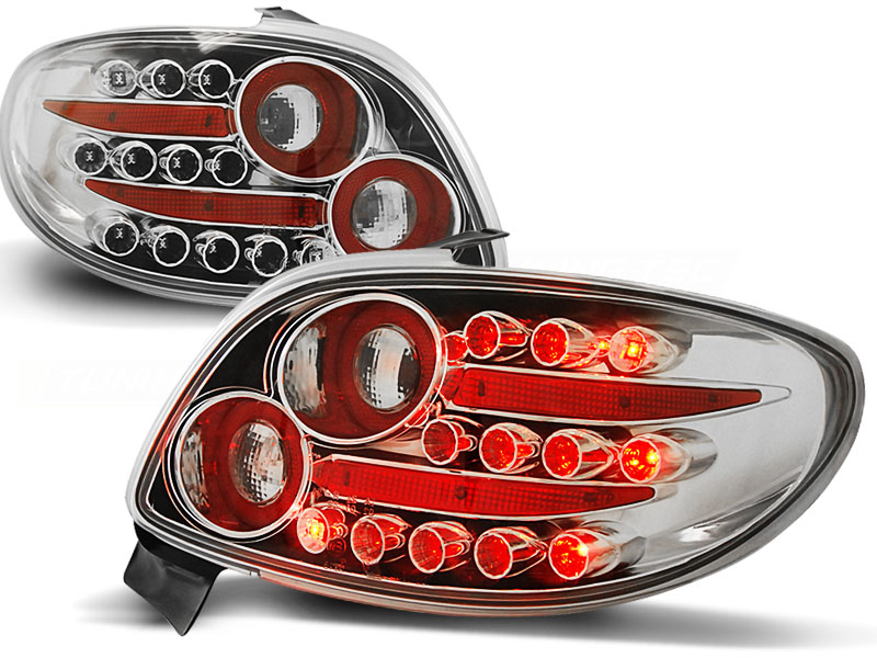 Zadné svetlá Peugeot 206 LED Chrome - 11