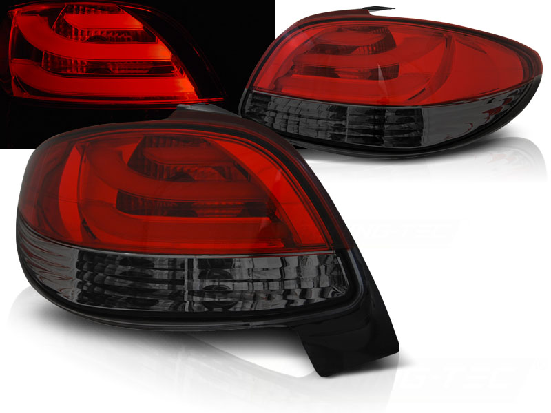 Zadné svetlá Peugeot 206 LED BAR Red Smoke