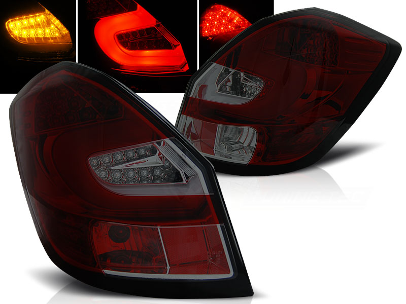 Zadné svetlá Škoda Fabia 2 Hatchback LED BAR Red Smoke