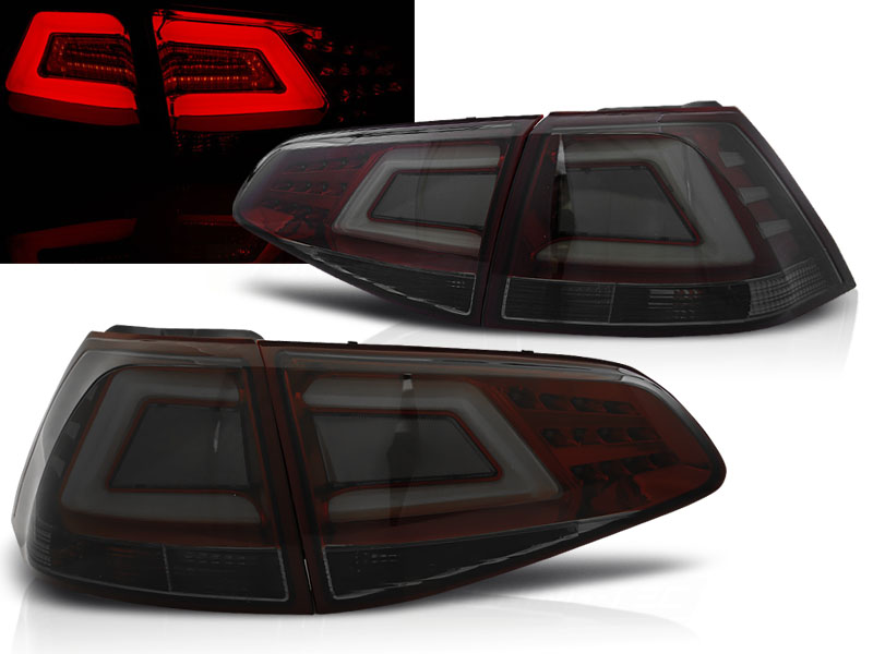 Zadné svetlá VW Golf 7 Red LED BAR Smoke