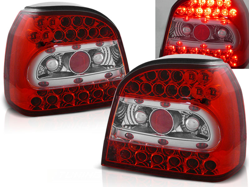 Zadné svetlá VW Golf 3 LED Clear Red - 13