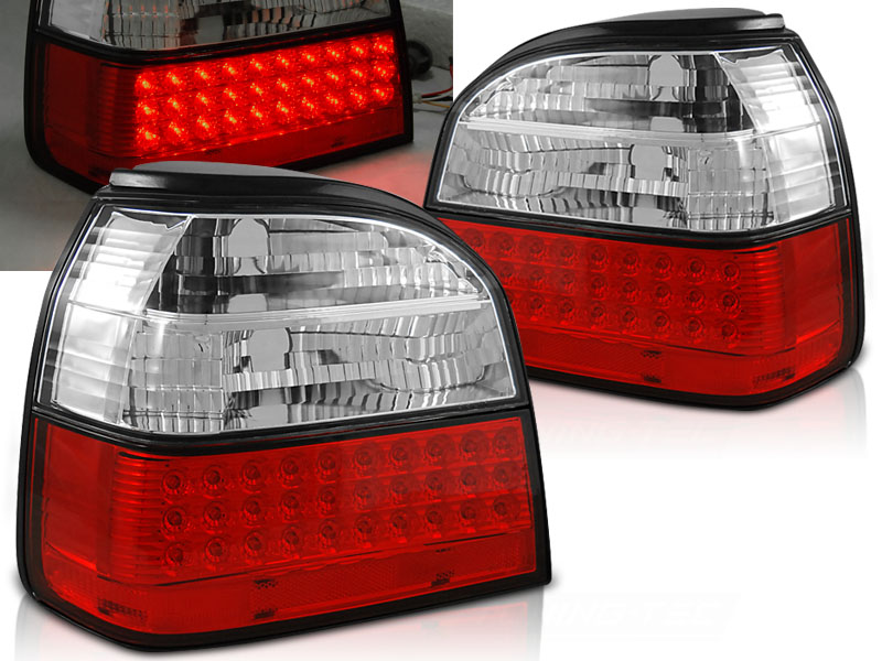 Zadné svetlá VW Golf 3 Tuning Red White