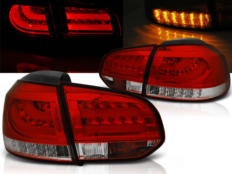 Zadné svetlá VW Golf 6 LED BAR Red White - C9