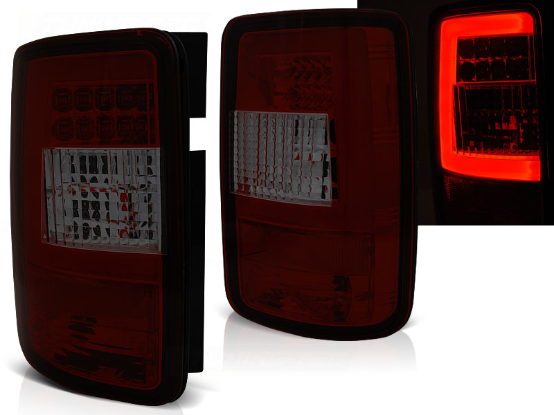 Zadné svetlá VW Caddy 03-14 LED BAR Red Smoke