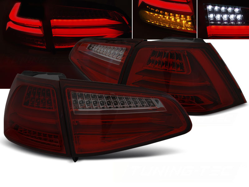 Zadné svetlá VW Golf 7 LED BAR Red Smoke