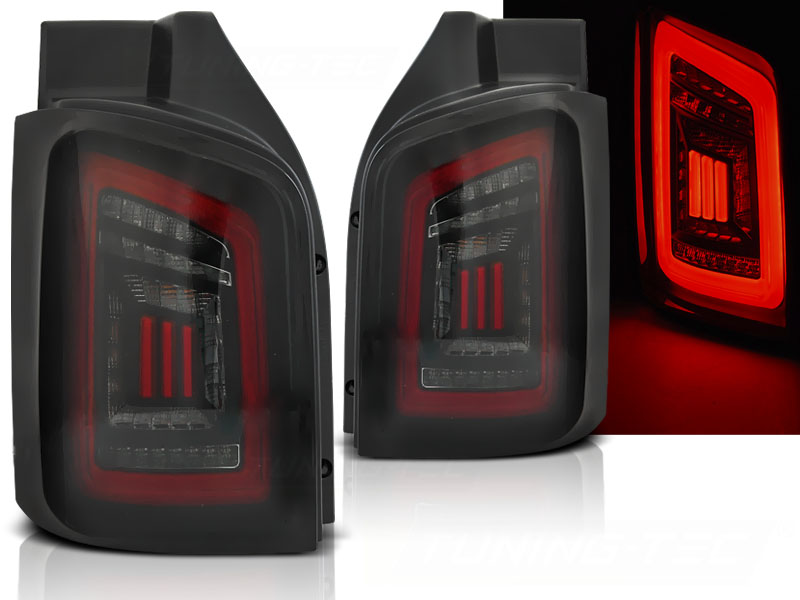 Zadné svetlá VW T5 03-15 Red LED Black Smoke
