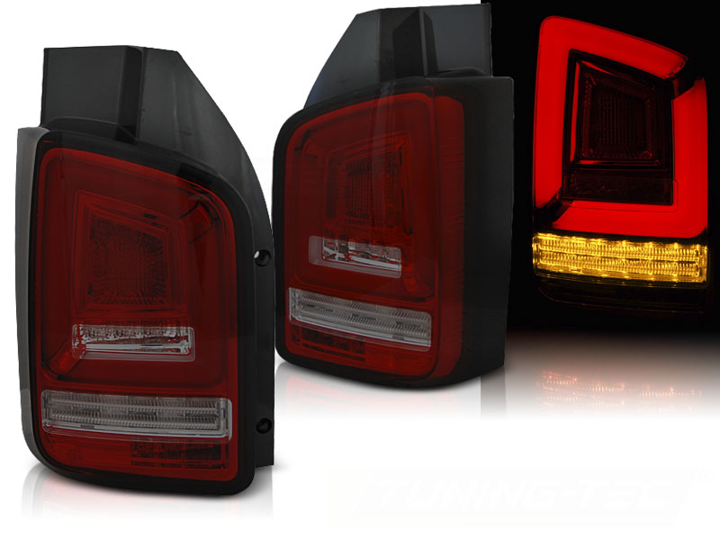 Zadné svetlá VW T6 Twin Door LED BAR Dynamic Red Smoke