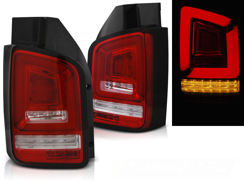 Zadné svetlá VW T5 10-15 Twin Door LED Dynamic Red White