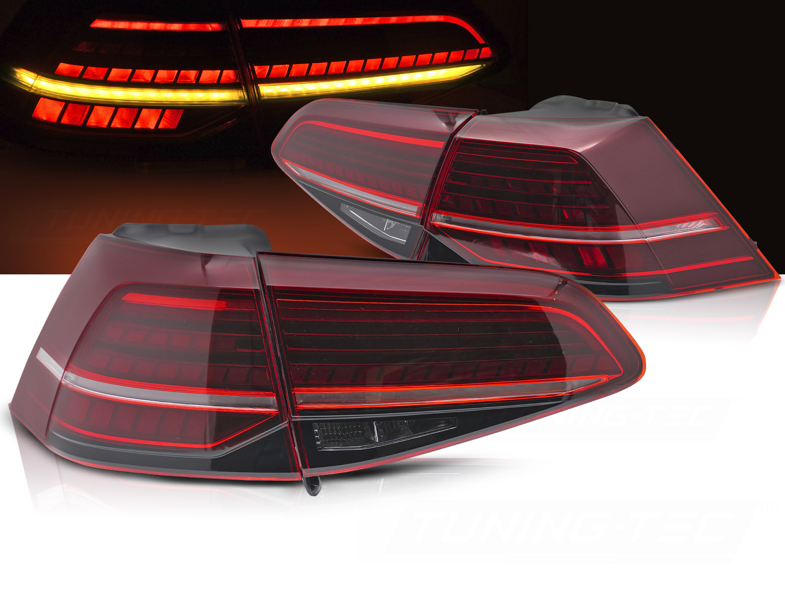 Zadné svetlá VW Golf 7 13-19 Hatchback Red LED Dynamic