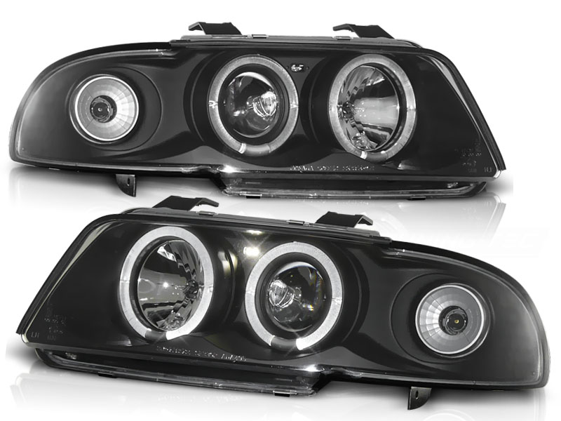 Predné svetlá Audi A4 94-98 Angel Eyes Black - 03