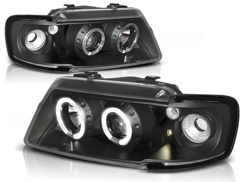 Predné svetlá Audi A3 96-00 Angel Eyes Black - 05