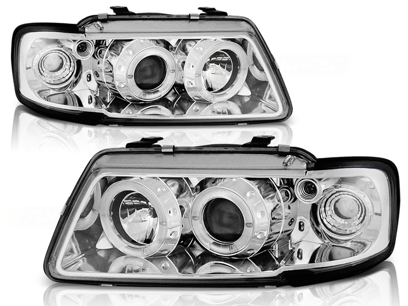 Predné svetlá Audi A3 96-00 Angel Eyes Chrome - 06