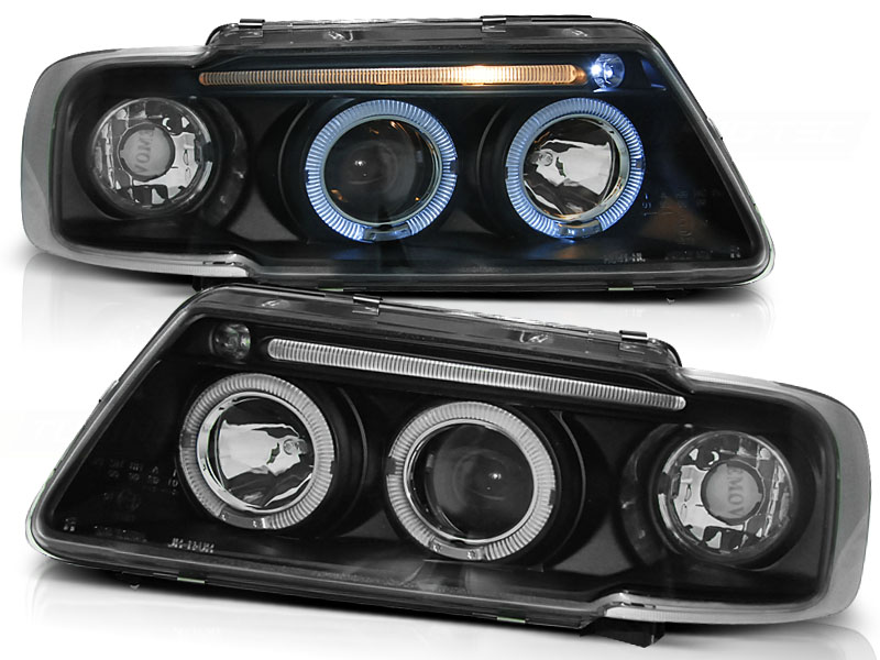 Predné svetlá Audi A3 96-00 Angel Eyes Black - 17