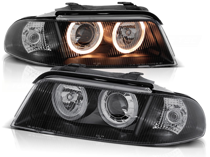 Predné svetlá Audi A4 99-00 Angel Eyes Black - 18