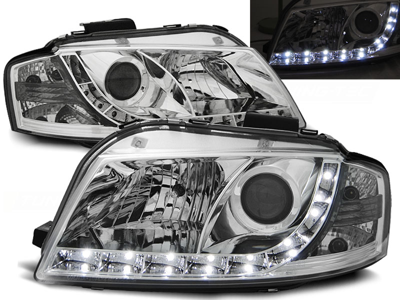 Predné svetlá Audi A3 03-08 DE Chrome