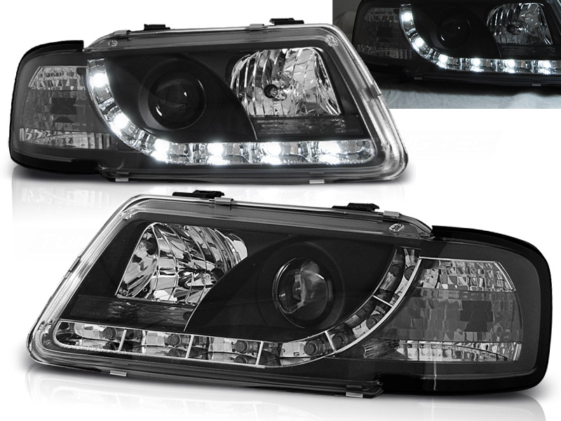 Predné svetlá A3 96-00 DRL Devil Eyes Black