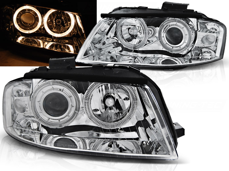 Predné svetlá Audi A3 8P Angel Eyes Chrome