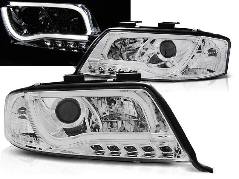 Predné svetlá Audi A6 97-01 Tubelights Chrome