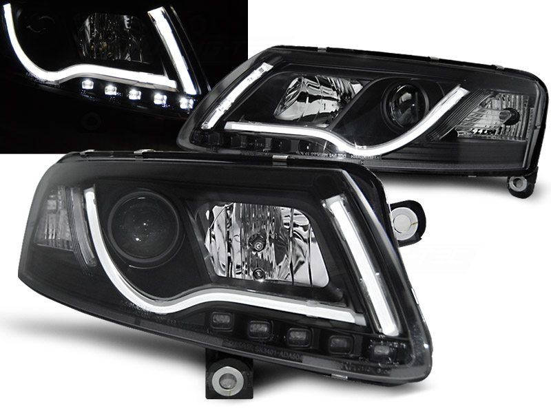 Predné svetlá Audi A6 C6 04-08 Tubelights Black