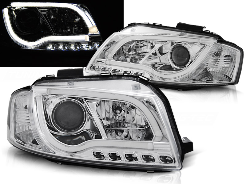 Predné svetlá Audi A3 8P Tube Light Chrome