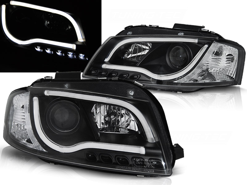 Predné svetlá Audi A3 8P Tube Light Black