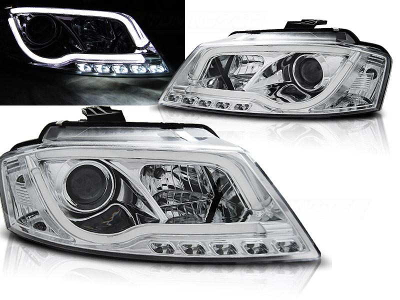 Predné svetlá Audi A3 8P 08-12 DRL Chrome
