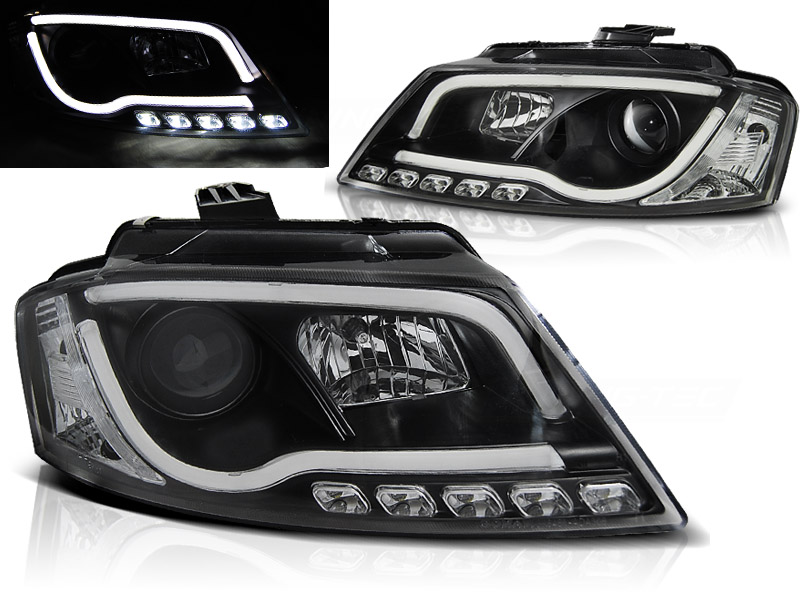 Predné svetlá Audi A3 8P 08-12 DRL Black