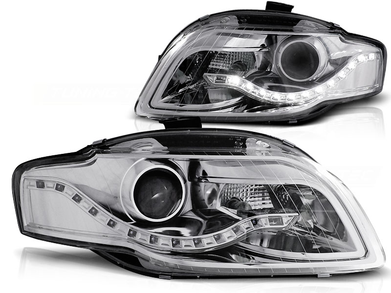 Predné svetlá Audi A4 B7 04-08 DRL Devil Eyes Chrome
