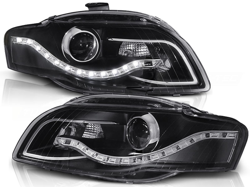 Predné svetlá Audi A4 B7 04-08 DRL Devil Eyes Black