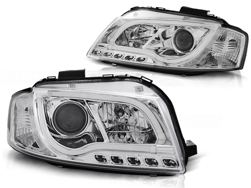 Predné svetlá Audi A3 8P 03-08 DRL Chrome