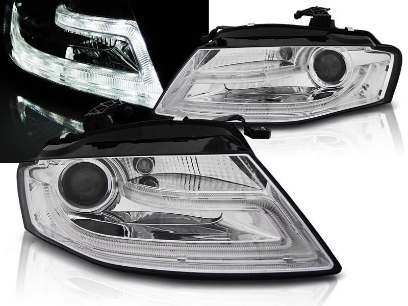 Predné svetlá Audi A4 B8 08-11 TRU-DRL Chrome