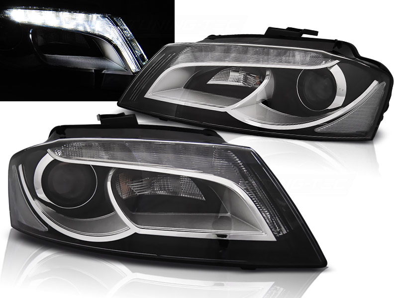 Predné svetlá Audi A3 8P 08-12 TRU DRL Black