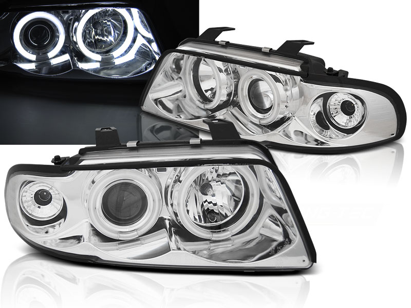Predné svetlá Audi A4 94-98 CCFL Angel Eyes Chrome