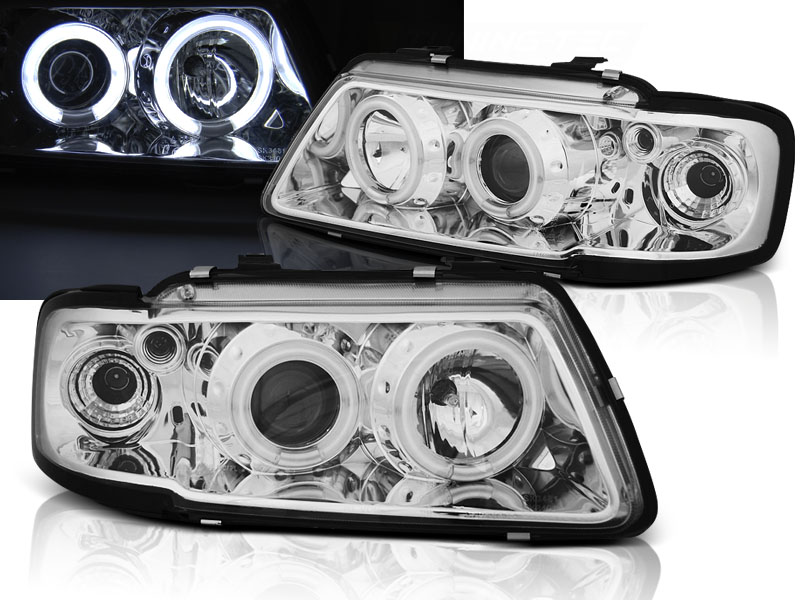 Predné svetlá Audi A3 96-00 CCFL Angel Eyes Chrome