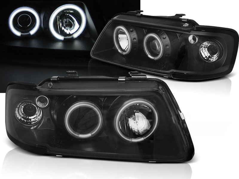 Predné svetlá Audi A3 96-00 CCFL Angel Eyes Black