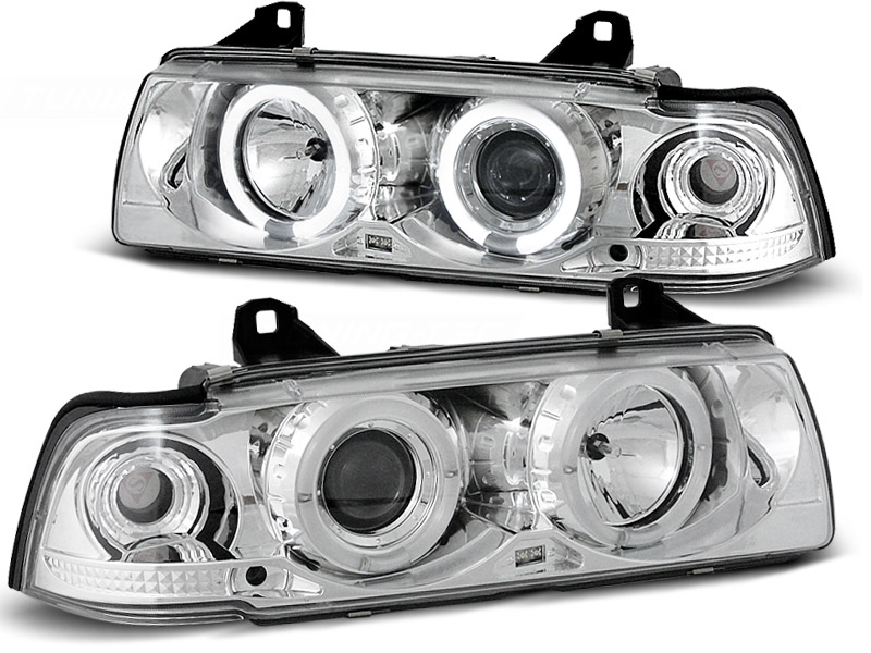 Predné svetlá BMW E36 Angel Eyes Chrome - 01